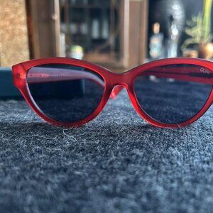 Quay Australia Translucent Red Iconic & Bold Rizzo Cat-Eye Sunglasses - OS
